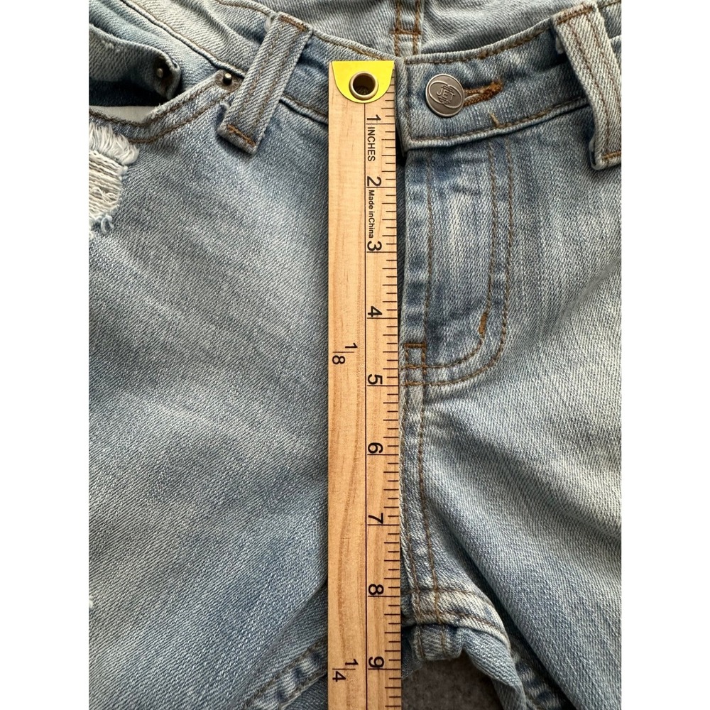 JET John Eshaya Jeans Women 4 Made In USA Blue Distressed Low Rise Grunge Y2K - Picture 7 of 11